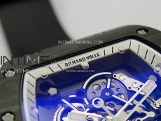 RM055 White inner Bezel Black Crown NTPT/Ti ZF 1:1 Best Edition on Black Rubber Strap RMUL2 Super Clone