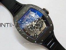 RM055 Black inner Bezel Black Crown NTPT/Ti ZF 1:1 Best Edition on Black Rubber Strap RMUL2 Super Clone