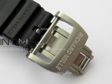RM055 Black inner Bezel Black Crown NTPT/Ti ZF 1:1 Best Edition on Black Rubber Strap RMUL2 Super Clone