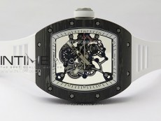 RM055 White inner Bezel White Crown NTPT/Ti ZF 1:1 Best Edition on White Rubber Strap RMUL2 Super Clone