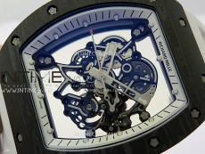 RM055 White inner Bezel White Crown NTPT/Ti ZF 1:1 Best Edition on White Rubber Strap RMUL2 Super Clone