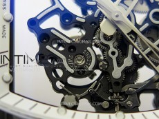 RM055 White inner Bezel White Crown NTPT/Ti ZF 1:1 Best Edition on White Rubber Strap RMUL2 Super Clone