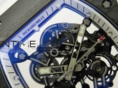 RM055 White inner Bezel White Crown NTPT/Ti ZF 1:1 Best Edition on White Rubber Strap RMUL2 Super Clone
