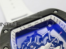 RM055 White inner Bezel White Crown NTPT/Ti ZF 1:1 Best Edition on White Rubber Strap RMUL2 Super Clone