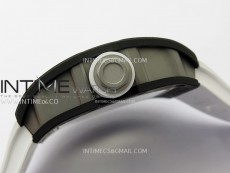 RM055 White inner Bezel White Crown NTPT/Ti ZF 1:1 Best Edition on White Rubber Strap RMUL2 Super Clone