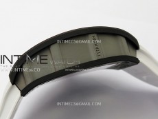RM055 White inner Bezel White Crown NTPT/Ti ZF 1:1 Best Edition on White Rubber Strap RMUL2 Super Clone