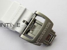 RM055 White inner Bezel White Crown NTPT/Ti ZF 1:1 Best Edition on White Rubber Strap RMUL2 Super Clone