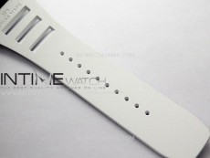 RM055 White inner Bezel White Crown NTPT/Ti ZF 1:1 Best Edition on White Rubber Strap RMUL2 Super Clone