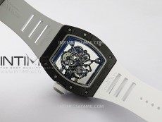 RM055 White inner Bezel White Crown NTPT/Ti ZF 1:1 Best Edition on White Rubber Strap RMUL2 Super Clone