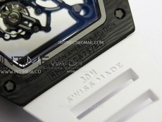 RM055 White inner Bezel White Crown NTPT/Ti ZF 1:1 Best Edition on White Rubber Strap RMUL2 Super Clone
