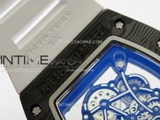 RM055 White inner Bezel White Crown NTPT/Ti ZF 1:1 Best Edition on White Rubber Strap RMUL2 Super Clone