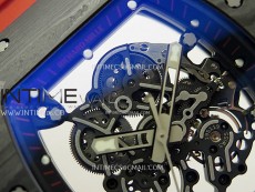 RM055 Black Carbon Bezel Black Crown NTPT/Ti ZF 1:1 Best Edition on Red Rubber Strap RMUL2 Super Clone