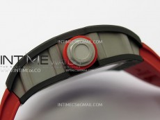 RM055 Black Carbon Bezel Black Crown NTPT/Ti ZF 1:1 Best Edition on Red Rubber Strap RMUL2 Super Clone