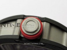 RM055 Black Carbon Bezel Black Crown NTPT/Ti ZF 1:1 Best Edition on Red Rubber Strap RMUL2 Super Clone