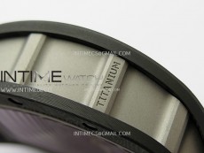 RM055 Black Carbon Bezel Black Crown NTPT/Ti ZF 1:1 Best Edition on Red Rubber Strap RMUL2 Super Clone