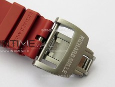 RM055 Black Carbon Bezel Black Crown NTPT/Ti ZF 1:1 Best Edition on Red Rubber Strap RMUL2 Super Clone