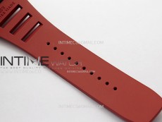RM055 Black Carbon Bezel Black Crown NTPT/Ti ZF 1:1 Best Edition on Red Rubber Strap RMUL2 Super Clone