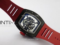 RM055 Black Carbon Bezel Black Crown NTPT/Ti ZF 1:1 Best Edition on Red Rubber Strap RMUL2 Super Clone