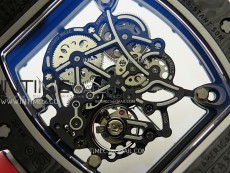 RM055 Black Carbon Bezel Black Crown NTPT/Ti ZF 1:1 Best Edition on Red Rubber Strap RMUL2 Super Clone