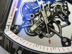 RM055 White inner Bezel Black Crown NTPT/NTPT ZF 1:1 Best Edition on Black Rubber Strap RMUL2 Super Clone