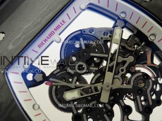 RM055 White inner Bezel Black Crown NTPT/NTPT ZF 1:1 Best Edition on Black Rubber Strap RMUL2 Super Clone