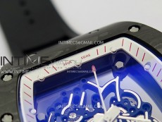 RM055 White inner Bezel Black Crown NTPT/NTPT ZF 1:1 Best Edition on Black Rubber Strap RMUL2 Super Clone