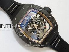 RM055 RG Inner Bezel Black Crown NTPT/NTPT ZF 1:1 Best Edition on Black Rubber Strap RMUL2 Super Clone