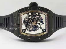 RM055 RG Inner Bezel Black Crown NTPT/NTPT ZF 1:1 Best Edition on Black Rubber Strap RMUL2 Super Clone
