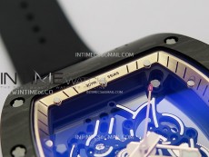 RM055 RG Inner Bezel Black Crown NTPT/NTPT ZF 1:1 Best Edition on Black Rubber Strap RMUL2 Super Clone