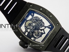 RM055 RG Inner Bezel Black Crown NTPT/NTPT ZF 1:1 Best Edition on Black Rubber Strap RMUL2 Super Clone