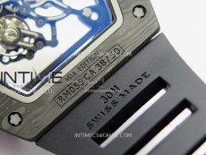RM055 RG Inner Bezel Black Crown NTPT/NTPT ZF 1:1 Best Edition on Black Rubber Strap RMUL2 Super Clone