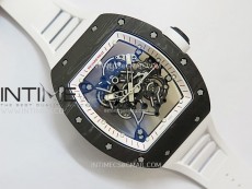 RM055 White Inner Bezel Black Crown NTPT/NTPT ZF 1:1 Best Edition on White Rubber Strap RMUL2 Super Clone