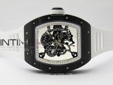 RM055 White Inner Bezel Black Crown NTPT/NTPT ZF 1:1 Best Edition on White Rubber Strap RMUL2 Super Clone