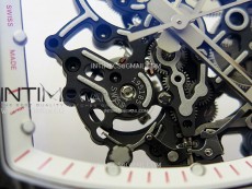RM055 White Inner Bezel Black Crown NTPT/NTPT ZF 1:1 Best Edition on White Rubber Strap RMUL2 Super Clone