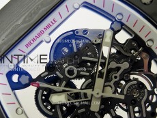 RM055 White Inner Bezel Black Crown NTPT/NTPT ZF 1:1 Best Edition on White Rubber Strap RMUL2 Super Clone