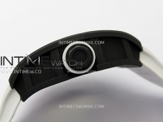 RM055 White Inner Bezel Black Crown NTPT/NTPT ZF 1:1 Best Edition on White Rubber Strap RMUL2 Super Clone