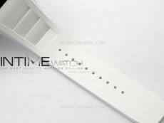 RM055 White Inner Bezel Black Crown NTPT/NTPT ZF 1:1 Best Edition on White Rubber Strap RMUL2 Super Clone