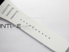 RM055 White Inner Bezel Black Crown NTPT/NTPT ZF 1:1 Best Edition on White Rubber Strap RMUL2 Super Clone