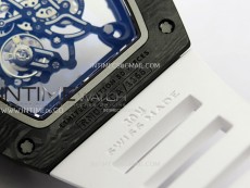 RM055 White Inner Bezel Black Crown NTPT/NTPT ZF 1:1 Best Edition on White Rubber Strap RMUL2 Super Clone