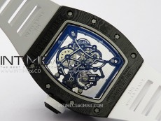 RM055 White Inner Bezel Black Crown NTPT/NTPT ZF 1:1 Best Edition on White Rubber Strap RMUL2 Super Clone
