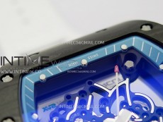 RM055 Blue Inner Bezel Black Crown NTPT/NTPT ZF 1:1 Best Edition on White Rubber Strap RMUL2 Super Clone