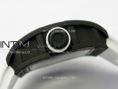 RM055 Blue Inner Bezel Black Crown NTPT/NTPT ZF 1:1 Best Edition on White Rubber Strap RMUL2 Super Clone