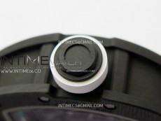 RM055 Blue Inner Bezel Black Crown NTPT/NTPT ZF 1:1 Best Edition on White Rubber Strap RMUL2 Super Clone