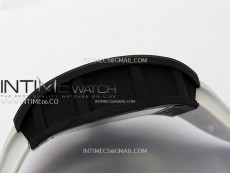 RM055 Blue Inner Bezel Black Crown NTPT/NTPT ZF 1:1 Best Edition on White Rubber Strap RMUL2 Super Clone