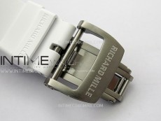RM055 Blue Inner Bezel Black Crown NTPT/NTPT ZF 1:1 Best Edition on White Rubber Strap RMUL2 Super Clone
