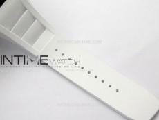 RM055 Blue Inner Bezel Black Crown NTPT/NTPT ZF 1:1 Best Edition on White Rubber Strap RMUL2 Super Clone