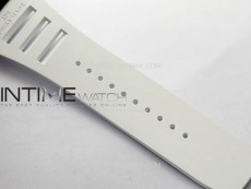 RM055 Blue Inner Bezel Black Crown NTPT/NTPT ZF 1:1 Best Edition on White Rubber Strap RMUL2 Super Clone