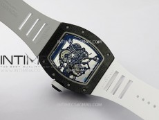 RM055 Blue Inner Bezel Black Crown NTPT/NTPT ZF 1:1 Best Edition on White Rubber Strap RMUL2 Super Clone