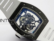 RM055 Blue Inner Bezel Black Crown NTPT/NTPT ZF 1:1 Best Edition on White Rubber Strap RMUL2 Super Clone