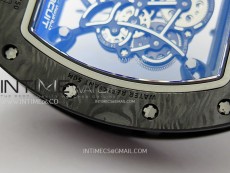 RM055 Blue Inner Bezel Black Crown NTPT/NTPT ZF 1:1 Best Edition on White Rubber Strap RMUL2 Super Clone